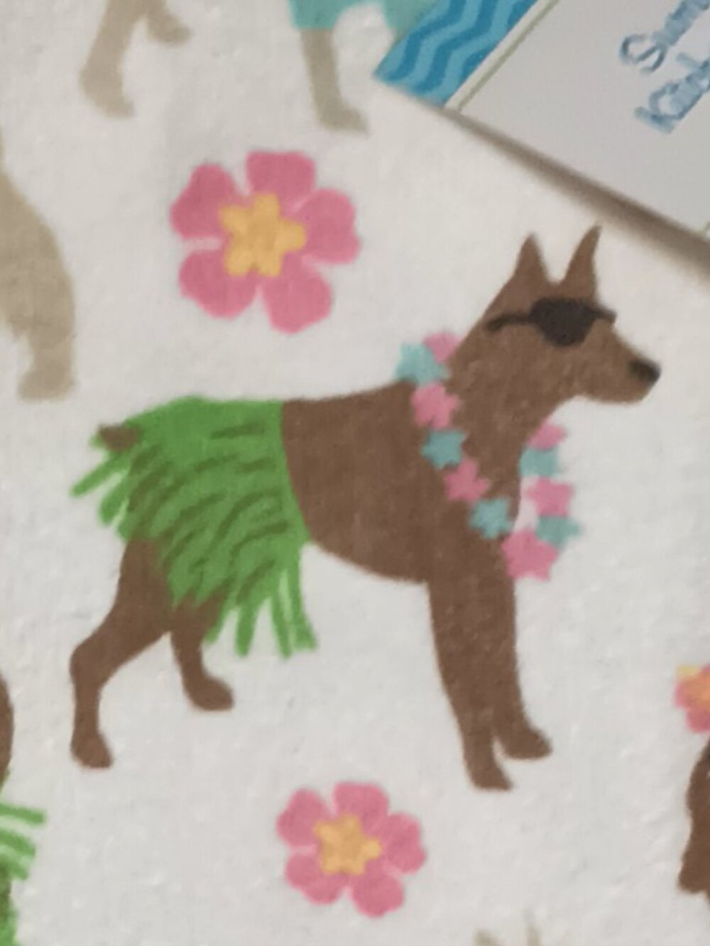 NWT ~ A Pair of Summer Beach "Pawty" Dog Themed Kitchen Towels, 16" x 26" each - Picture 5 of 8